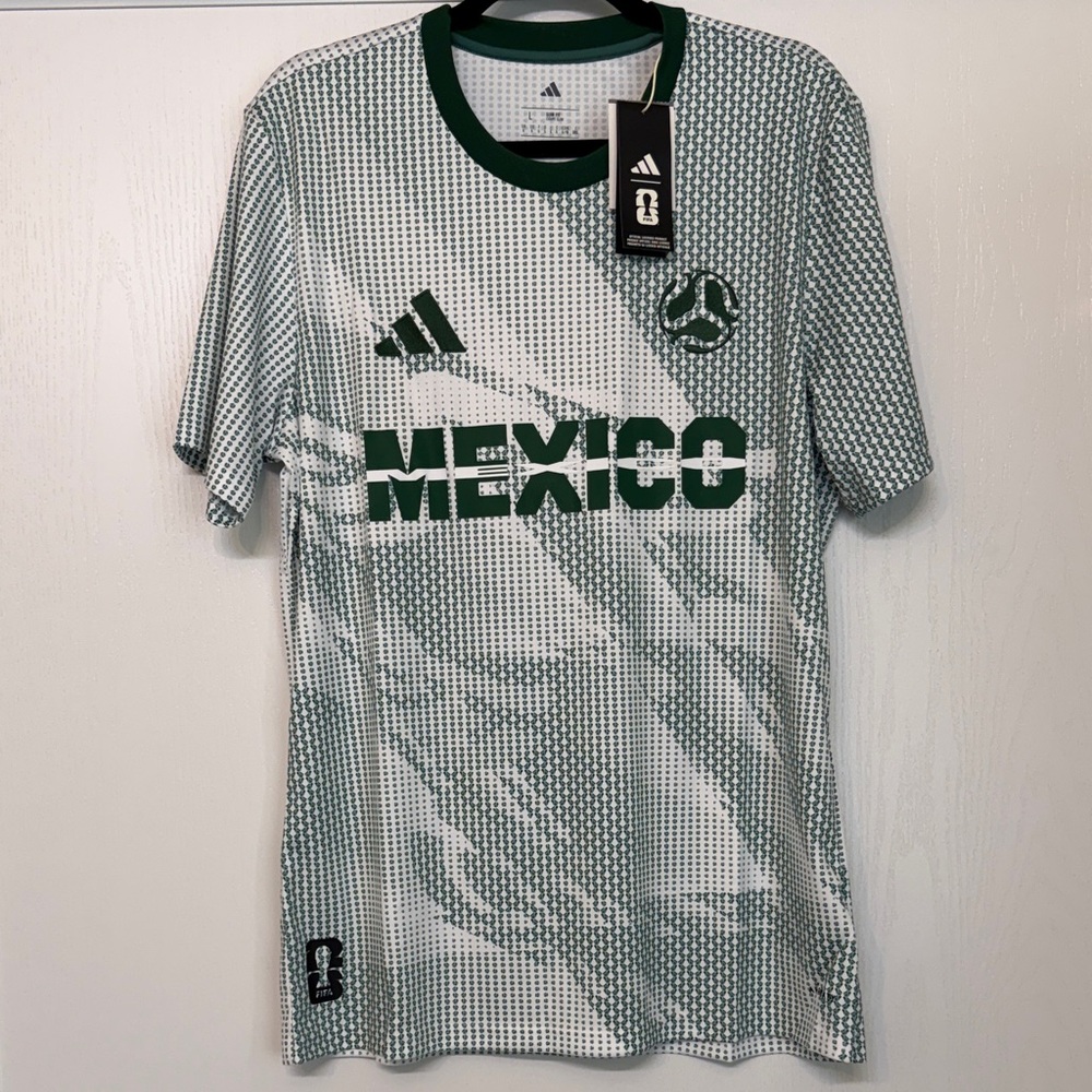 adidas Green and White Mexico Graphic Men’s Jersey